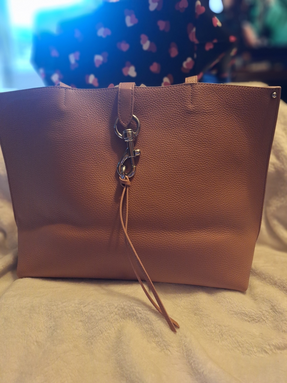 Rebecca Minkoff Women's Leather Tote Bag in Pink- Classic Everyday Carry